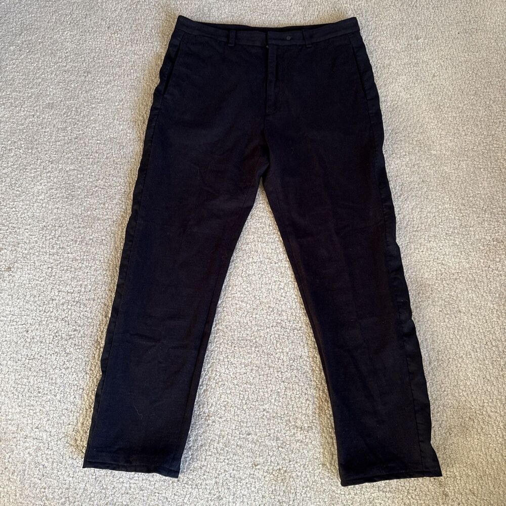 Rag & Bone Black Cotton Ankle Trousers with Stipe on the Side 10-12/31W